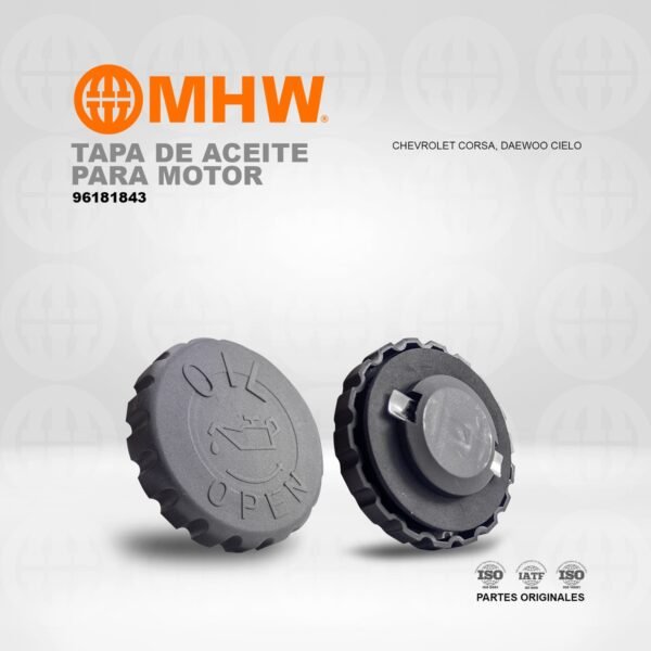 TAPA DE ACEITE PARA MOTOR CHEVROLET CORSA, CIELO, RACER, LANOS, MONZA, NUBIRA , ASTRA MHW
