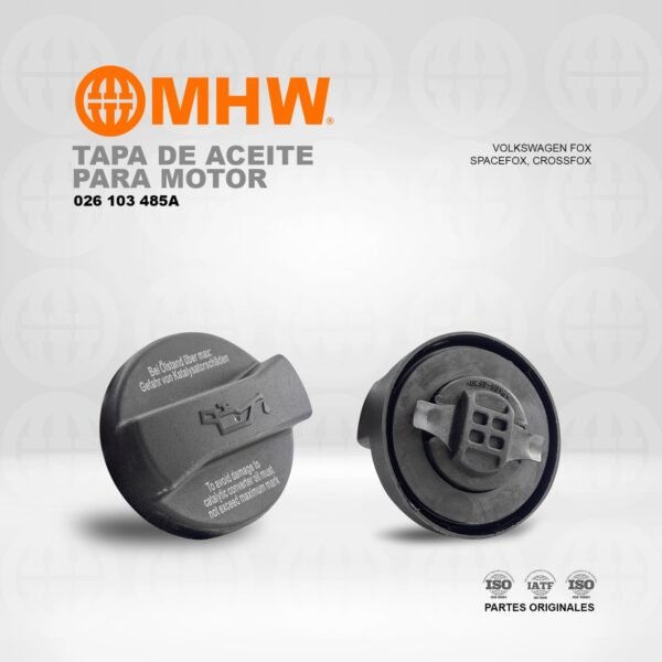 TAPA DE ACEITE PARA MOTOR VOLKSWAGEN FOX, SPACEFOX, CROSSFOX MHW