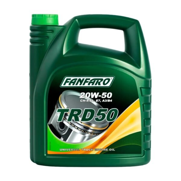 ACEITE MINERAL MOTOR DIESEL Y GASOLINA TRD 50 SHPD SAE 20W-50 API CH-4/SL DE 5L FANFARO